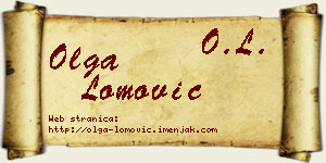 Olga Lomović vizit kartica